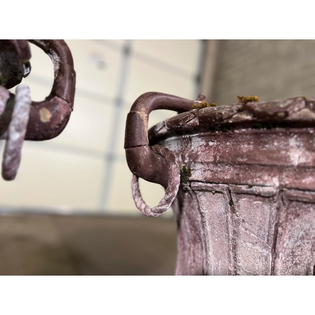 19th Century Napoleon III Zinc Louis XVI Style Urns with Patina - Set of 2 For Sale - Image 4 of 4