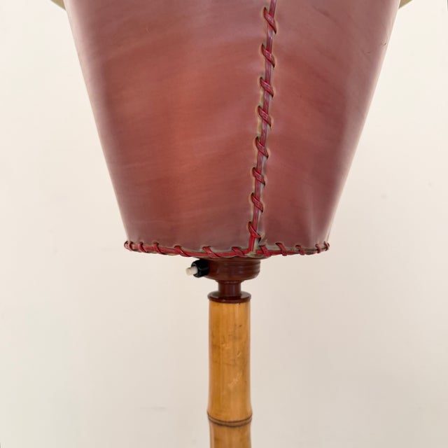 Mid-Century Modern Italian Floor Lamp in Bamboo and Metal, 1950s For Sale - Image 6 of 9