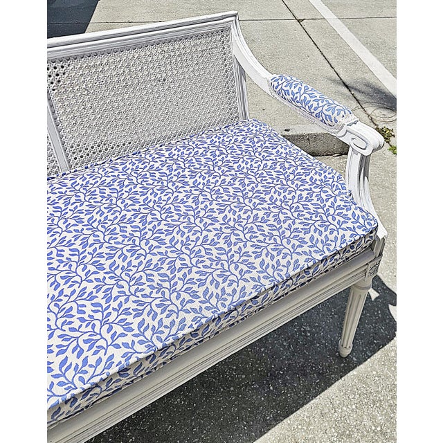 1920s French Louis XVI Style Caned Sette Bench For Sale In West Palm - Image 6 of 12