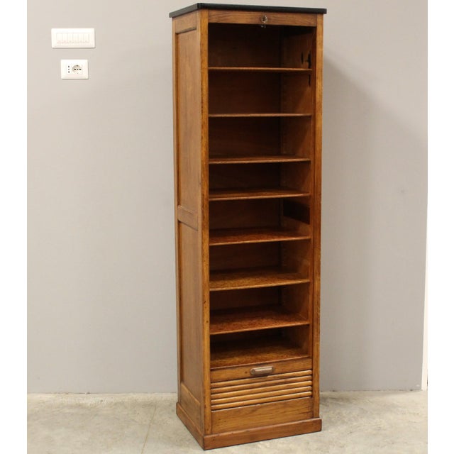 1920s Vintage Filing Cabinet in Oak, 1920s For Sale - Image 5 of 16