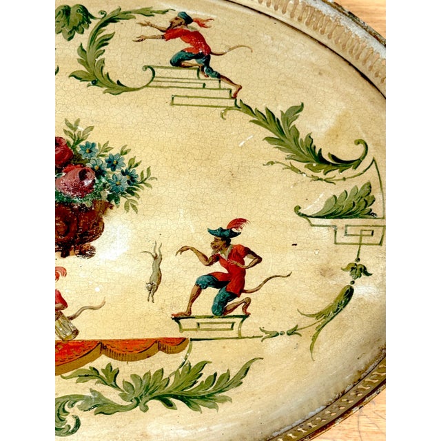Regency Painted Tole Tray with Chinoiserie Decoration, English or French For Sale - Image 14 of 18