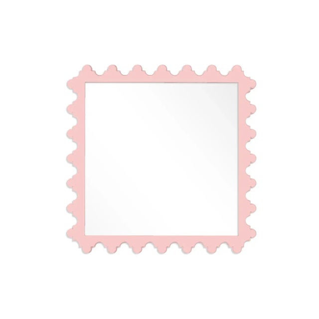 Contemporary Fleur Home Garden District Magazine Square Mirror in Authentic Pink, 35.5x35.5 For Sale - Image 3 of 3