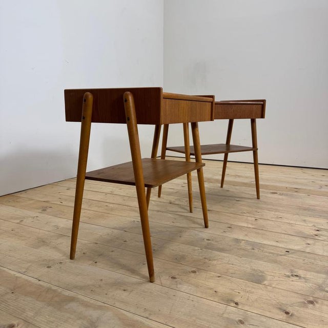 Teak Bedside Tables from AB Carlström, 1960, Set of 2 For Sale - Image 9 of 10
