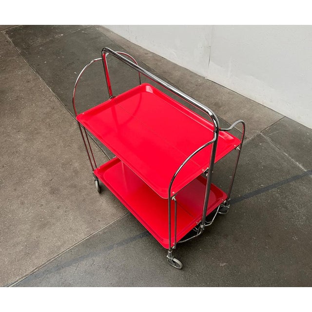 Vintage German Foldable Service Cart, Housebar or Side Table, 1970s For Sale - Image 10 of 18