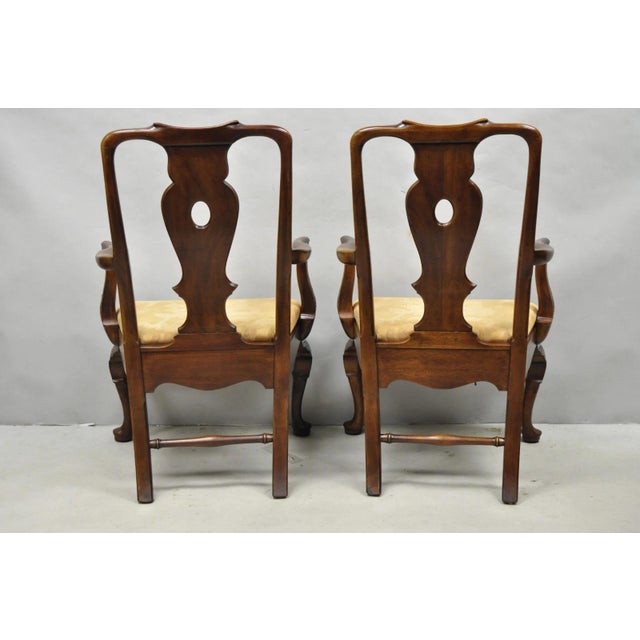 Late 20th Century Henredon Aston Court Chinoiserie Georgian Mahogany Dining Arm Chairs - A Pair For Sale - Image 15 of 18