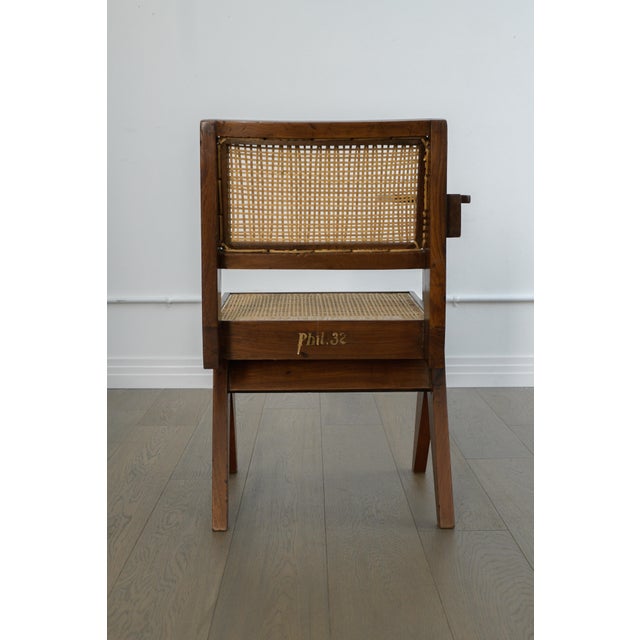 1960s Pierre Jeanneret Writing Chair From Punjab University, Chandigarh For Sale - Image 9 of 11