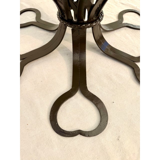 1950's Attributed to Mario Papperzini for Salterini Wrought Iron Patio Table, New Powder Coat For Sale - Image 11 of 12
