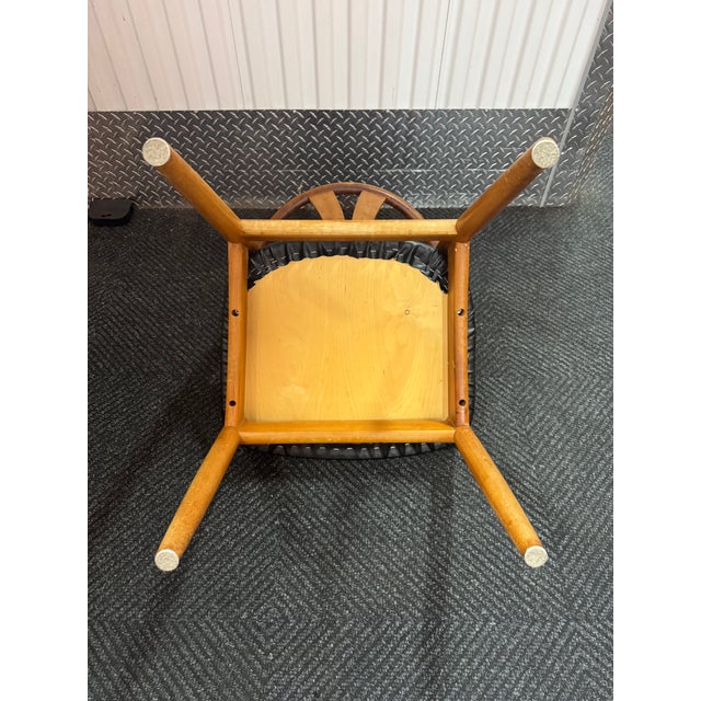 Mid 20th Century Set of 4 Vintage Danish Modern Teak Dining Chairs With Black Leather Seats, 1960s–70s For Sale - Image 5 of 9