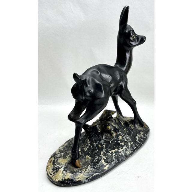 1930s Hand-Painted Bambi Sculpture in Plaster, 1935 For Sale - Image 5 of 15