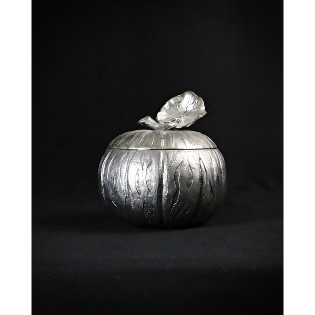 Vintage Silver Metal Pumpkin Ice Bucket by Mauro Manetti, 1970s For Sale - Image 13 of 13