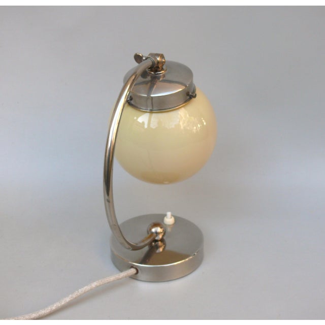 Vintage Bauhaus Bedside Lamp with Beige Cased Glass Shade, 1920s For Sale - Image 6 of 18