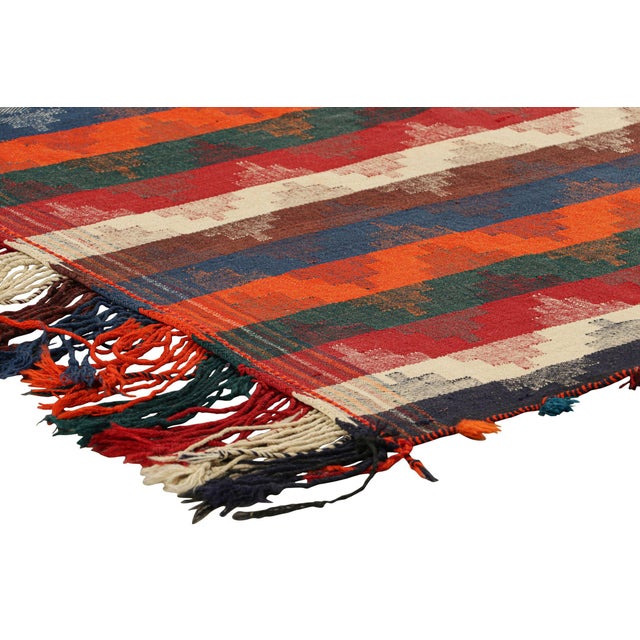 Textile Vintage Turkish Kilim With Polychromatic Chevrons & Stripes, From Rug & Kilim For Sale - Image 7 of 7