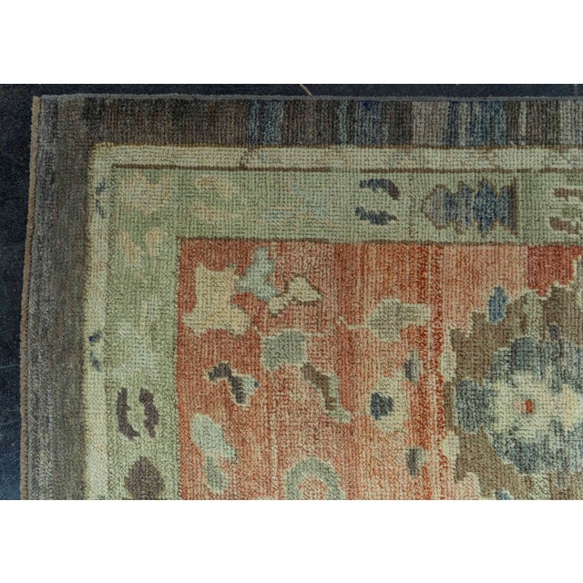 Early 21st Century Turkish Oushak Old Wool Rug 9'3" x 11'9" #30140 For Sale - Image 5 of 8
