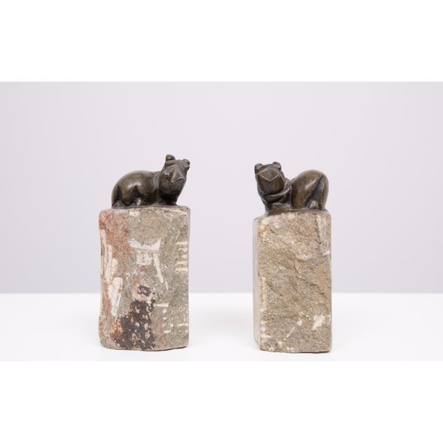 Hippo Bookends in Hand-Carved Granite, Finland, 1980s, Set of 2 For Sale - Image 12 of 12