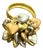 Multiple Heart Charm Floating 18 Kt Yellow, Rose & White Gold Heart Ring size 6 For Sale