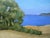 Pacific View, California coast landscape oil painting by Lynne French. The signed original painting measures 8x8 inches on...