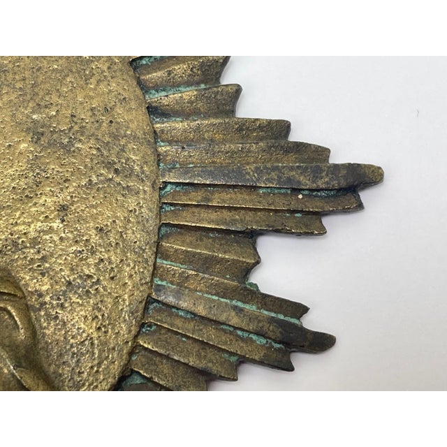 Brass French Convent Late 19th Century Brass Haloed Christ Blessing Sunburst Plaque For Sale - Image 8 of 12