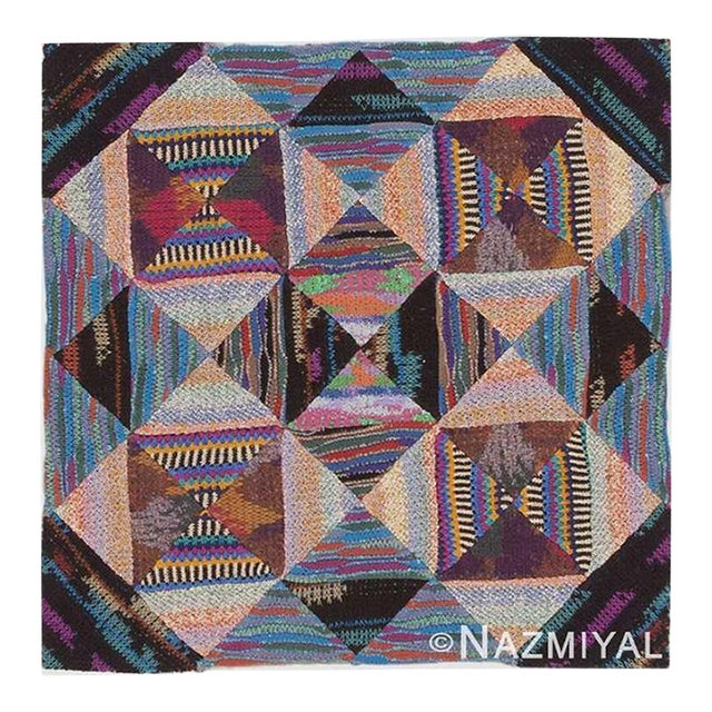 Nazmiyal Collection Square Vintage Mid Century Modern Missoni Textile Art For Sale