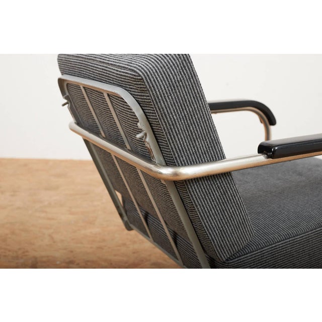 Black Model 1435 Cantilever Chair in Chrome-Plated Tubular Steel by Werner Max Moser for Embru, 1930s For Sale - Image 8 of 12