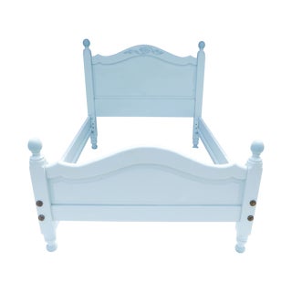 Wide Board Pine Painted Cottage Full Size Bedframe For Sale
