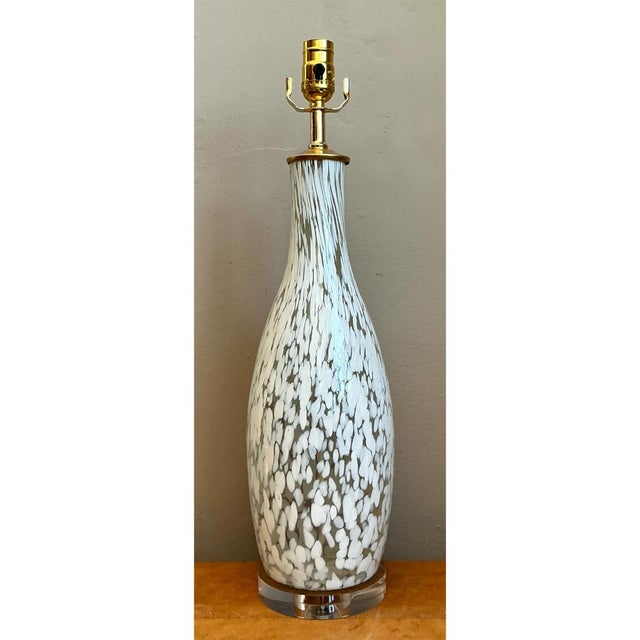 Late 20th Century Vintage Speckled Glass Table Lamp For Sale - Image 5 of 13