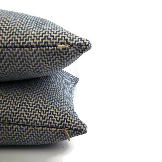 Textile F. Schumacher Orwell in Lapis Pillow Cover For Sale - Image 7 of 9