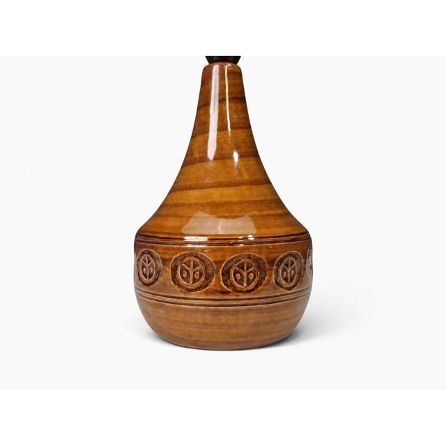 Holbæk Keramik, Table Lamp, Orange Glazed Stoneware, Denmark, 1970s For Sale In New York - Image 6 of 11