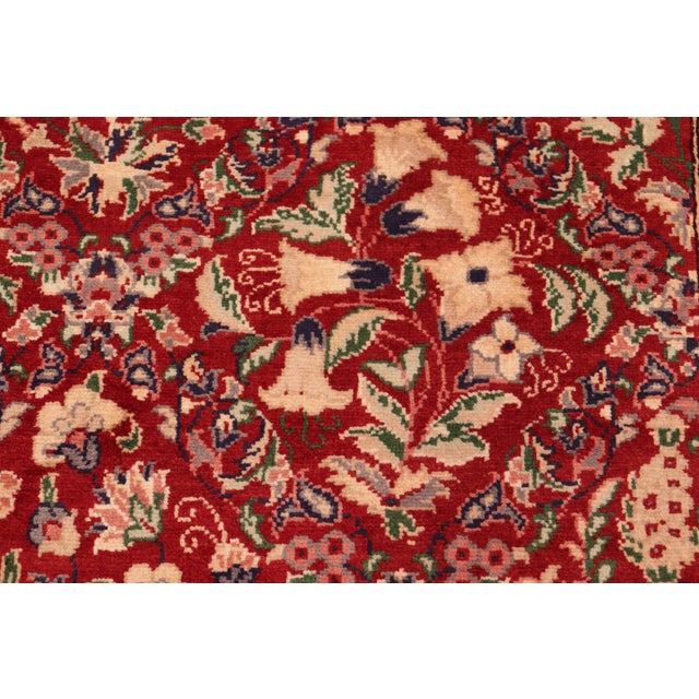 Floral 1990's Tabriz Pak-Persian Red/Tan Wool Rug - 6'1'' X 9'2'' For Sale In New York - Image 6 of 9