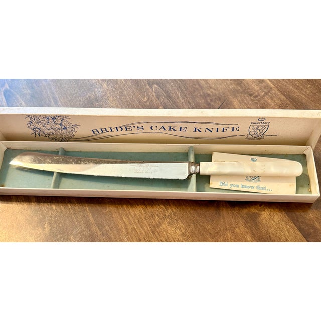 Metal Mid 20th Century Bride’s Knife by Kirk Matz Sheffield w/ Box For Sale - Image 7 of 12