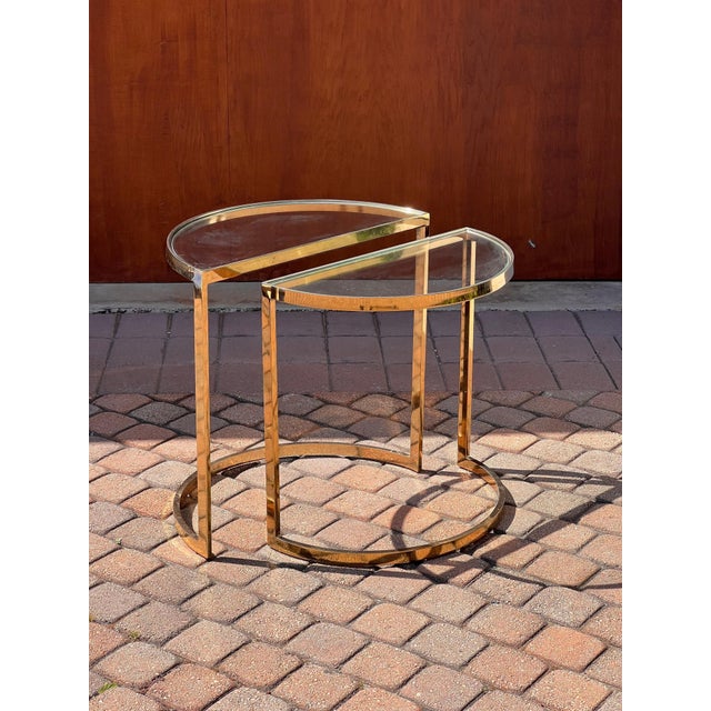 1970s 1970s Demi-Lune Gilt End Tables - Set of 2 For Sale - Image 5 of 12