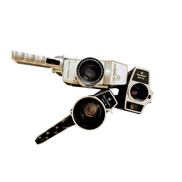 Mid-Century Modern Vintage Set of Movie Camaras Super 8 Bell & Howell Models 414,600xl & 1204 For Sale - Image 3 of 4