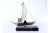 Silver Rabelo Boat with Wooden Pipe Applications and Marble Base For Sale - Image 4 of 9