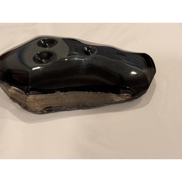Ebony Late 20th Century Polished Volcanic Obsidian Sculpture With Natural and Gloss Finish For Sale - Image 8 of 8