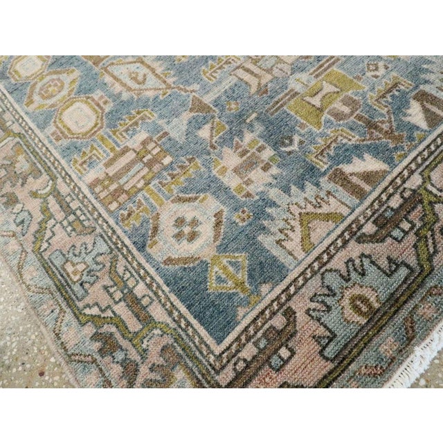 Cerulean Galerie Shabab Collection Mid-20th Century Handmade Persian Malayer Throw Rug For Sale - Image 8 of 9
