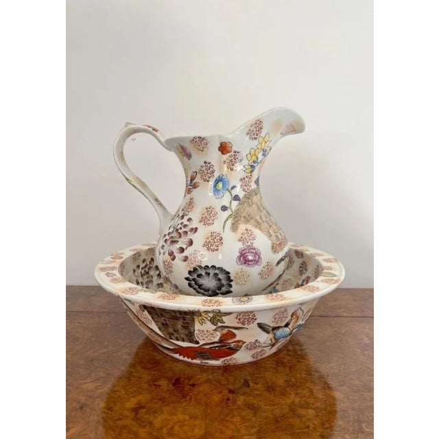 Antique Edwardian Jug and Bowl Set, 1900, Set of 2 For Sale - Image 6 of 11