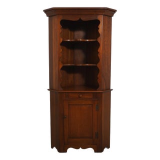1970s Stickley 2 Piece Cherry Country French Corner Cabinet For Sale