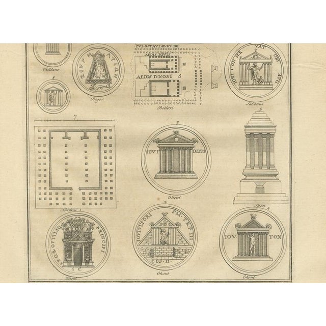 After Montfaucon, Roman Temple Architecture, 1721, Engravings, Set of 3 For Sale - Image 9 of 13