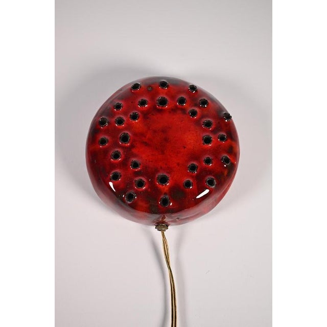 Red Danish Ceramic Wall Sconce For Sale - Image 8 of 8