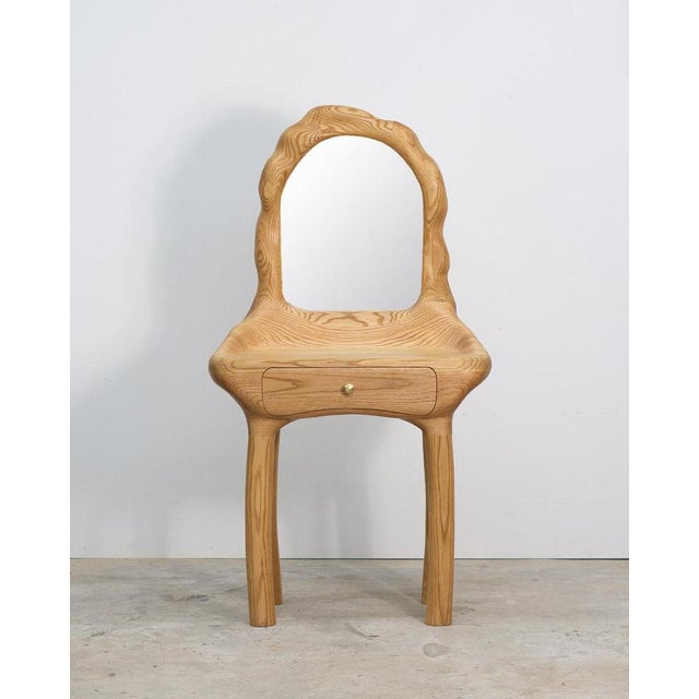 Gold Vanity Red Oak Dressing Table by Alexander Knysch For Sale - Image 8 of 9
