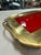 Italian Italian Hammered Brass and Red Lacquer Serving Tray, Mid-Century For Sale - Image 3 of 7