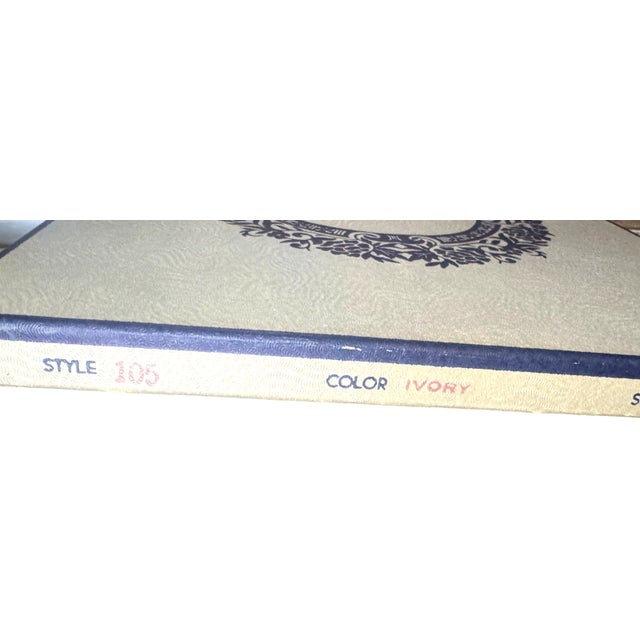 Vintage Alico 52 X 70 Ivory Fine Imported Damask Tablecloth & Napkins New Old Stock - 5pcs For Sale - Image 10 of 10