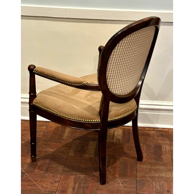 Baker Milling Road Louis XVI Style Mahogany Bergère Armchair For Sale - Image 9 of 9
