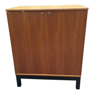 Teak Danish Modern Bar Cabinet For Sale