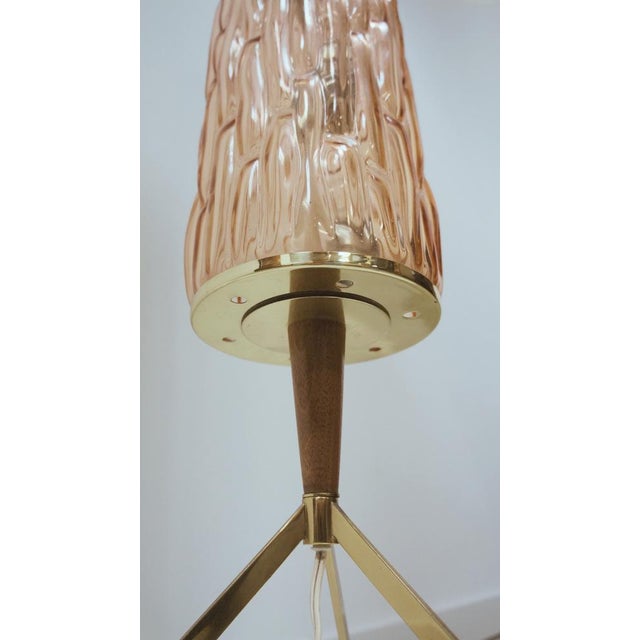 Brass and Glass Tripod Floor Lamp by Rupert Nikoll, 1960s For Sale - Image 9 of 11