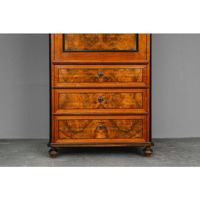 Historicist Civil Secretaire Desk in Walnut, 2nd Half of the 19th Century For Sale - Image 13 of 18