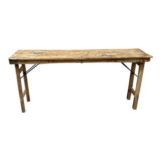 Rustic Teak Handcrafted Indian Wedding Banquet Table For Sale