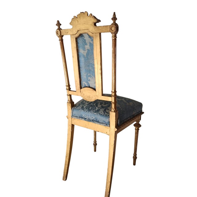 Blue Louis XV Side Chair For Sale - Image 8 of 11