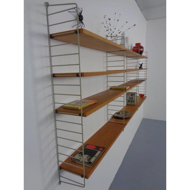 Large Swedish Wall Unit in Ash and Metal by Kajsa & Nils Nisse Strinning for String, 1950s For Sale - Image 17 of 18