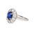 Metal 1.89 Carat Oval Kashmir Blue Sapphire & Diamond Platinum Art Deco Vintage Ring For Sale - Image 7 of 13