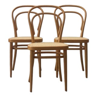 Bentwood Chair with Viennese Caning by Michael Thonet for Wohnbedarf, 1960s For Sale